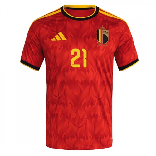 Belgien Timothy Castagne #21 Replika Hemmatröja VM 2026 Kortärmad